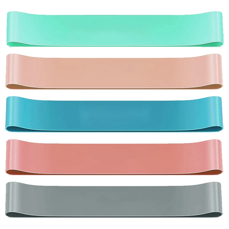 Five-Piece Yoga Elastic Resistance Band Set for Fitness and Hip Training