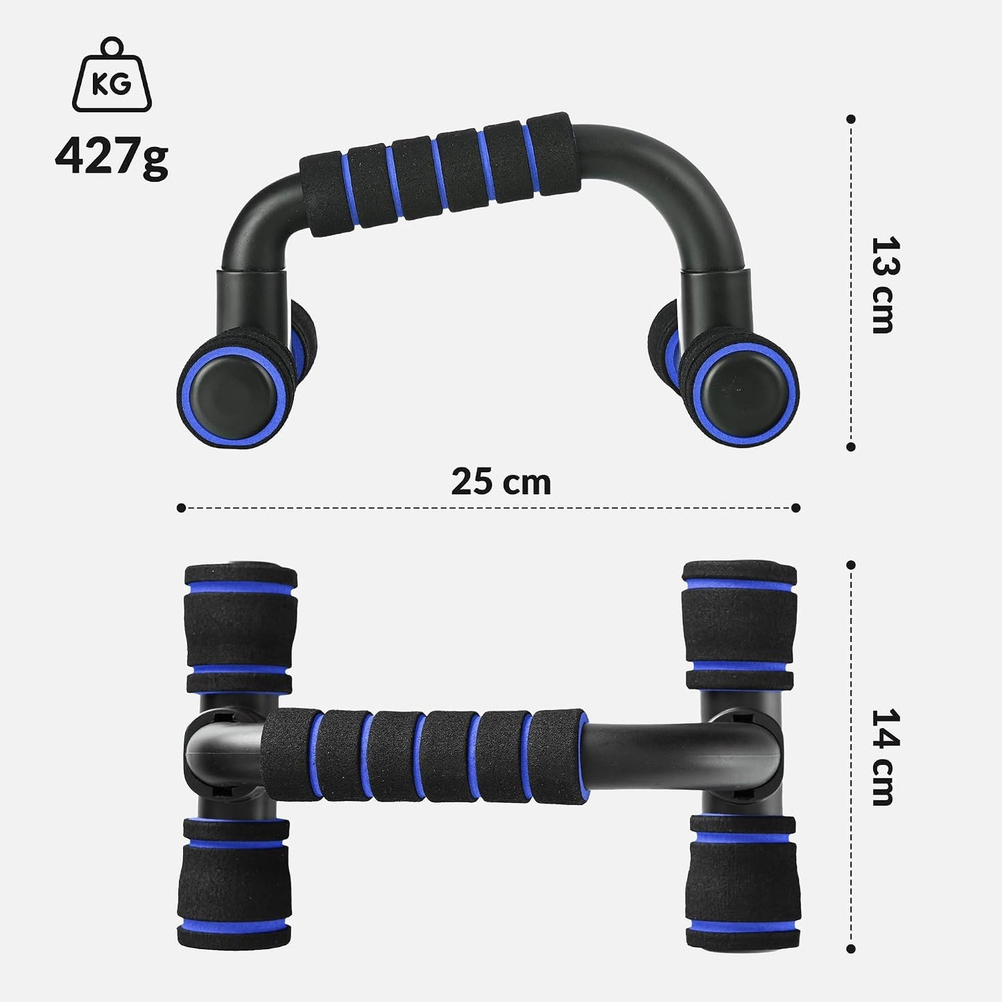Push-Up Bars (2-Pack) – Non-Slip Parallettes with Foam Handles, Ergonomic Push-Up Handles for Strength Training, Calisthenics, Dips & Home Workouts