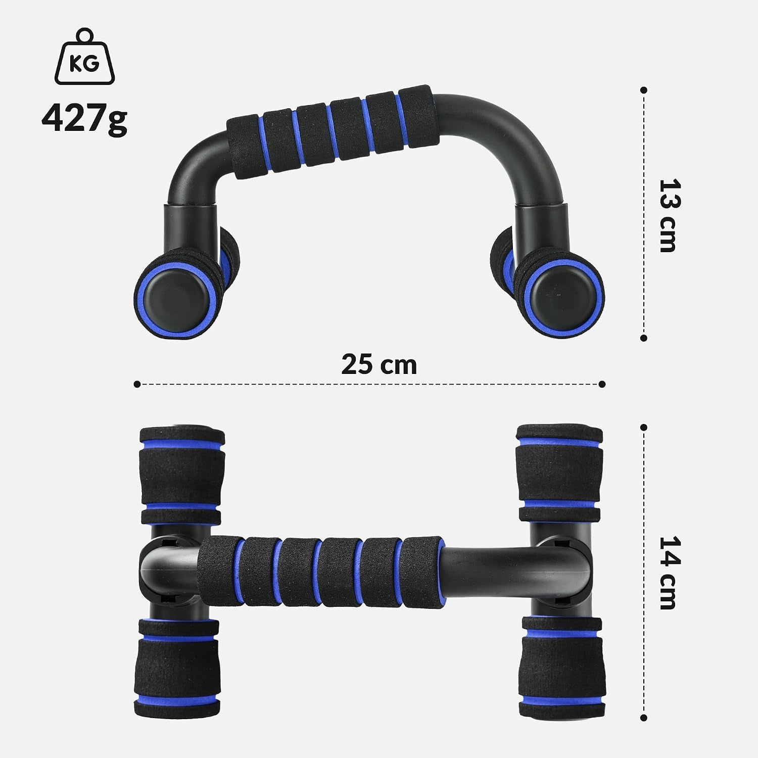 Push-Up Bars (2-Pack) – Non-Slip Parallettes with Foam Handles, Ergonomic Push-Up Handles for Strength Training, Calisthenics, Dips & Home Workouts