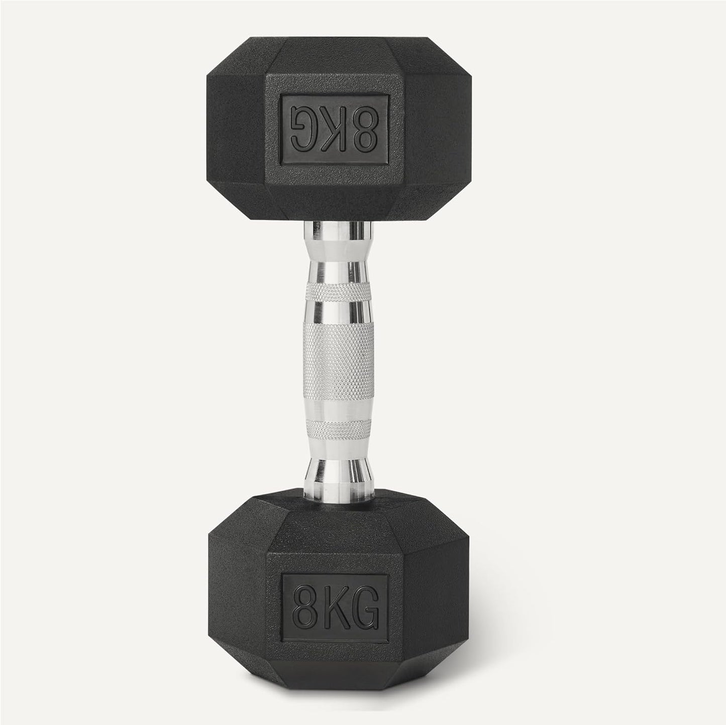 Draiv Basics Rubber Encased Hex Dumbbells Set – 2 x 8 kg | Non-Slip Grip | Home Gym Weight Training