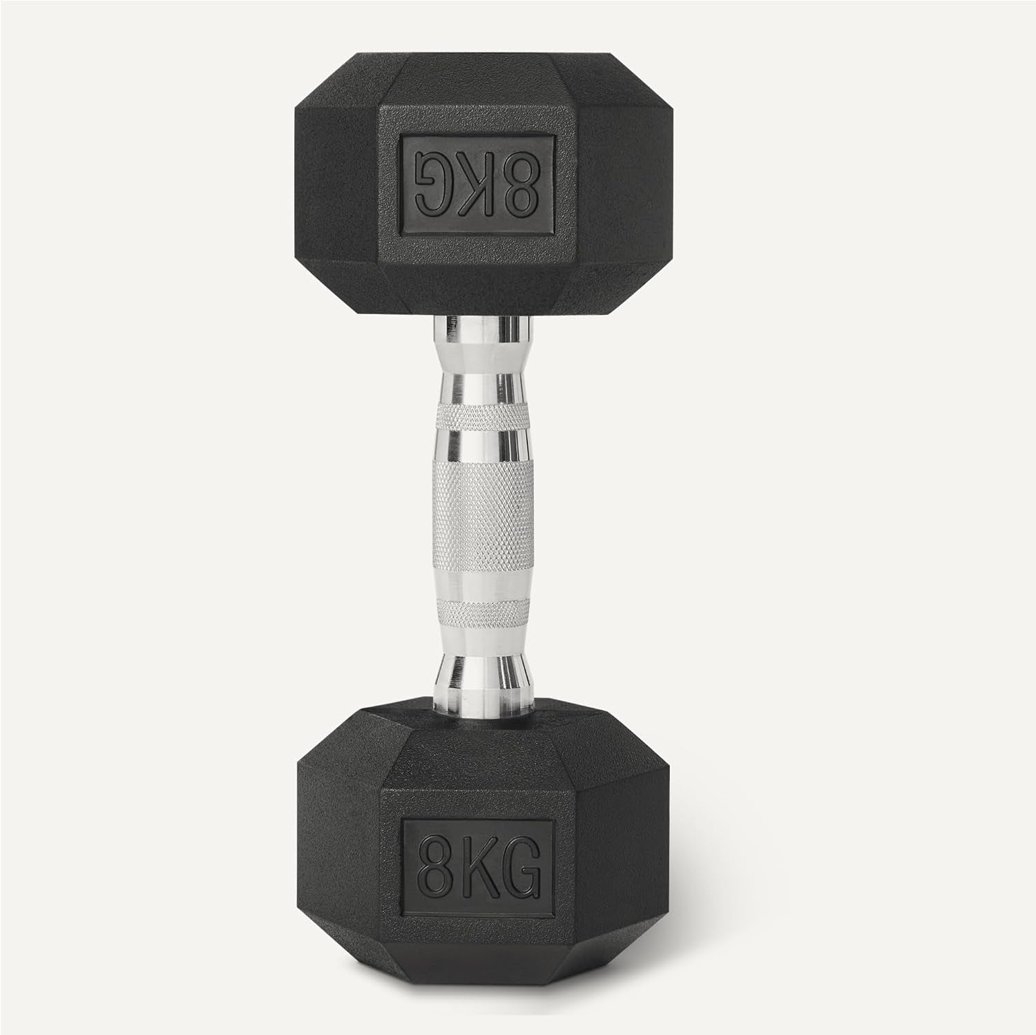 Draiv Basics Rubber Encased Hex Dumbbells Set – 2 x 8 kg | Non-Slip Grip | Home Gym Weight Training