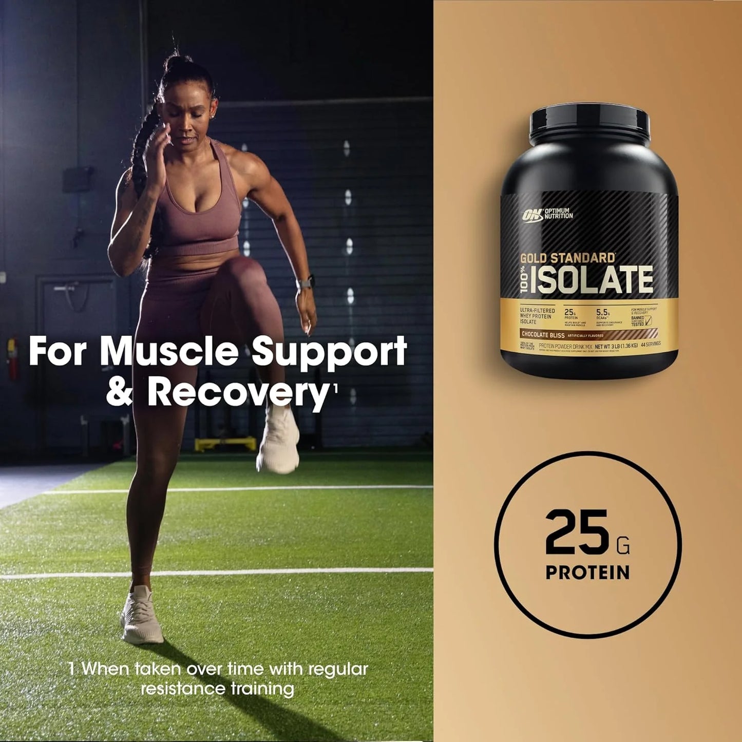 Optimum Nutrition Gold Standard 100% Isolate Whey Protein Powder – Chocolate Bliss, 3 lb (44 Servings)