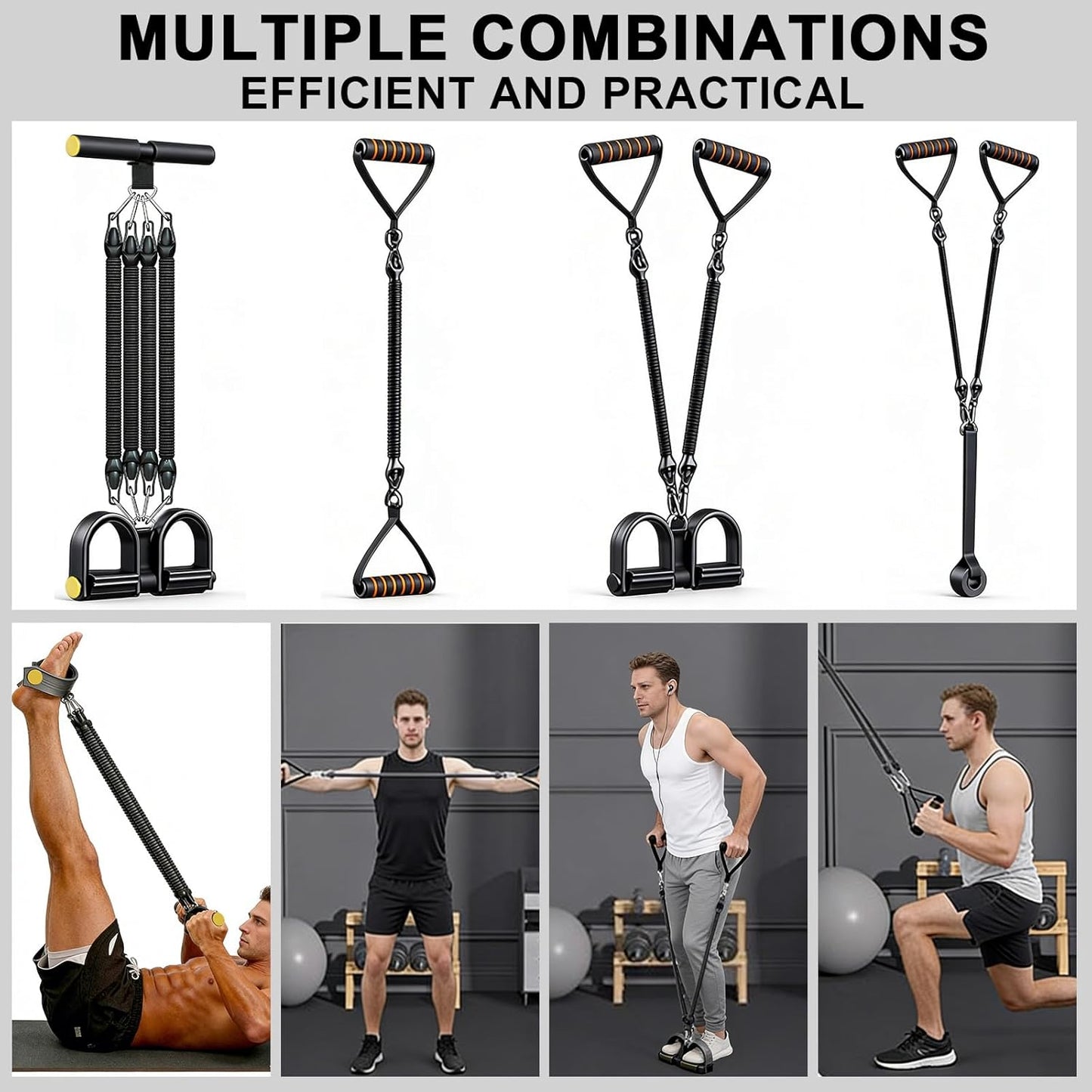 Pedal Resistance Band Trainer – Adjustable Resistance Pull Rope for Abs, Arms, Legs & Home Workouts