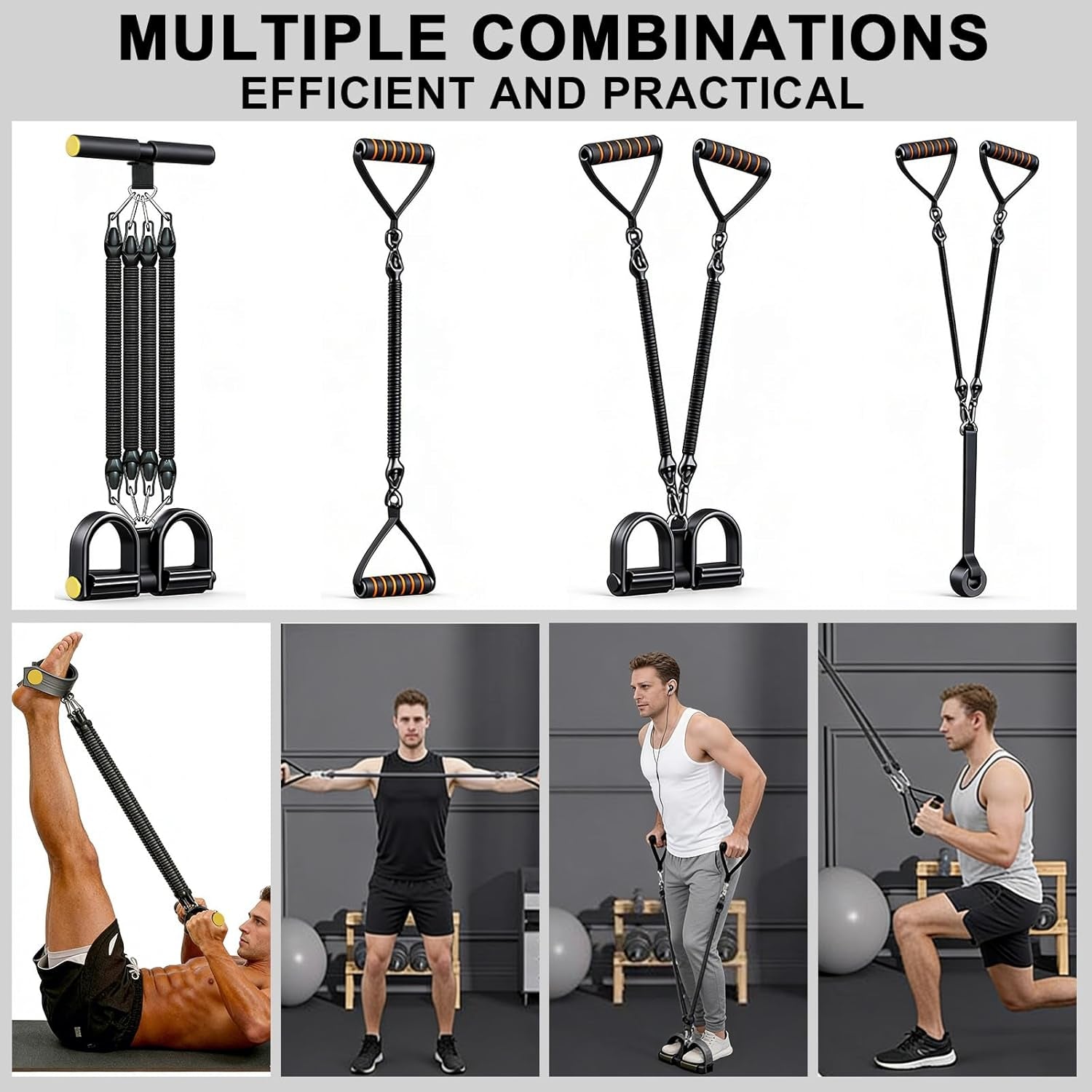 Pedal Resistance Band Trainer – Adjustable Resistance Pull Rope for Abs, Arms, Legs & Home Workouts