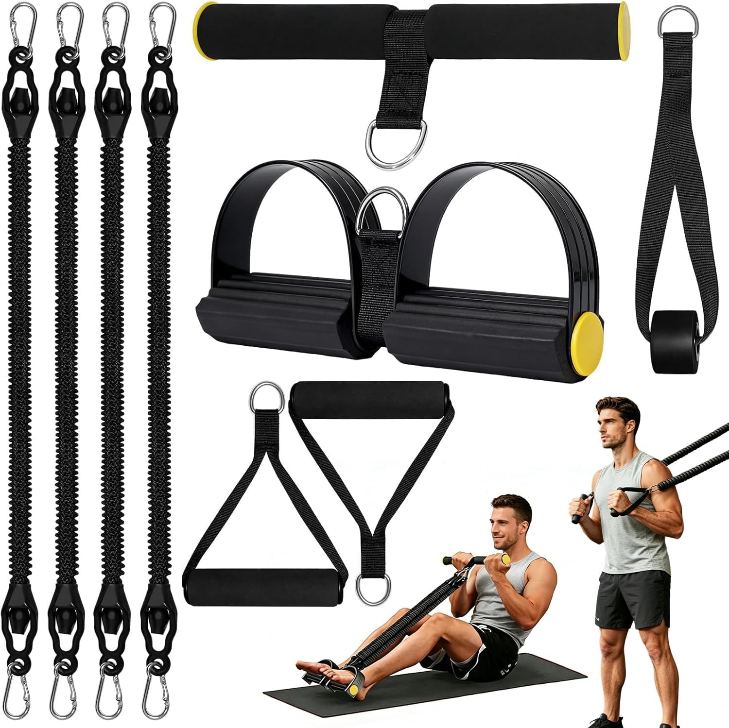 Pedal Resistance Band Trainer – Adjustable Resistance Pull Rope for Abs, Arms, Legs & Home Workouts