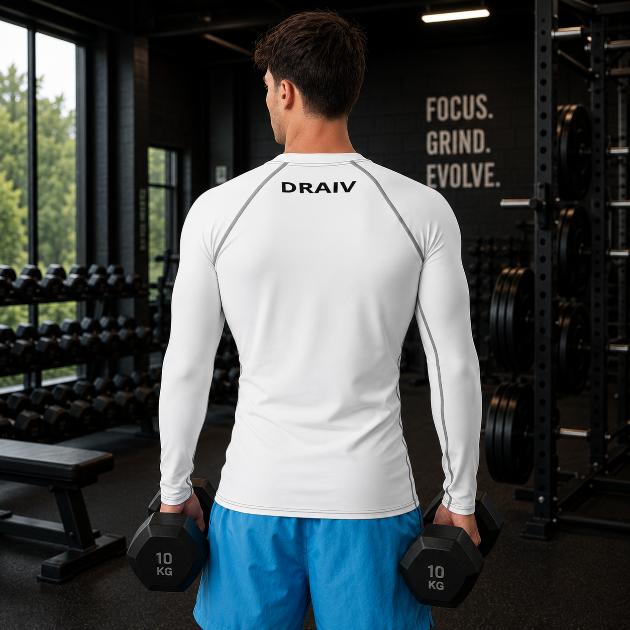 Hybrid Engineered DraivStore CUT-SEW T-shirt featuring a modern design and comfortable fit, displayed on a plain background.