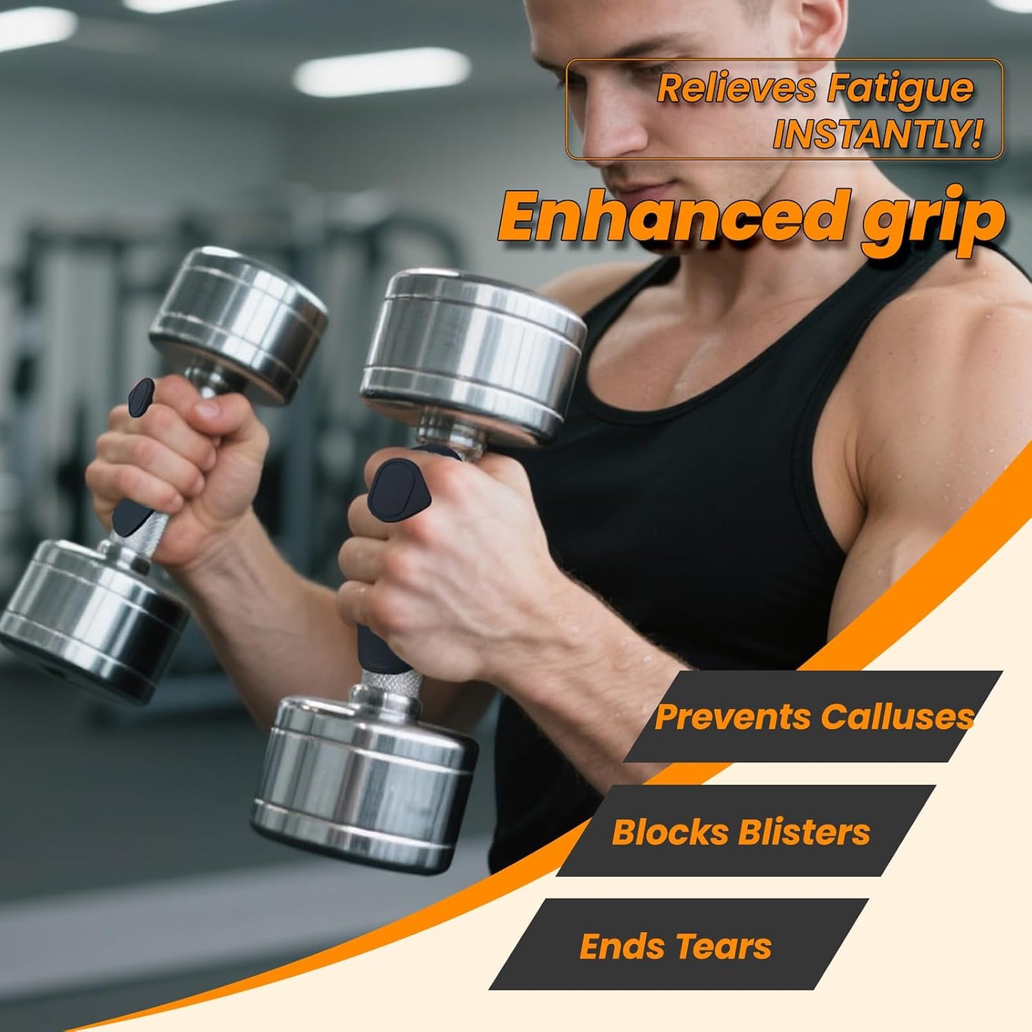 Professional Weightlifting Grips - Rubber Callus Protection for Pull-Ups, Gymnastics, and Cross Training - Non-Slip Palm Gloves for Men and Women