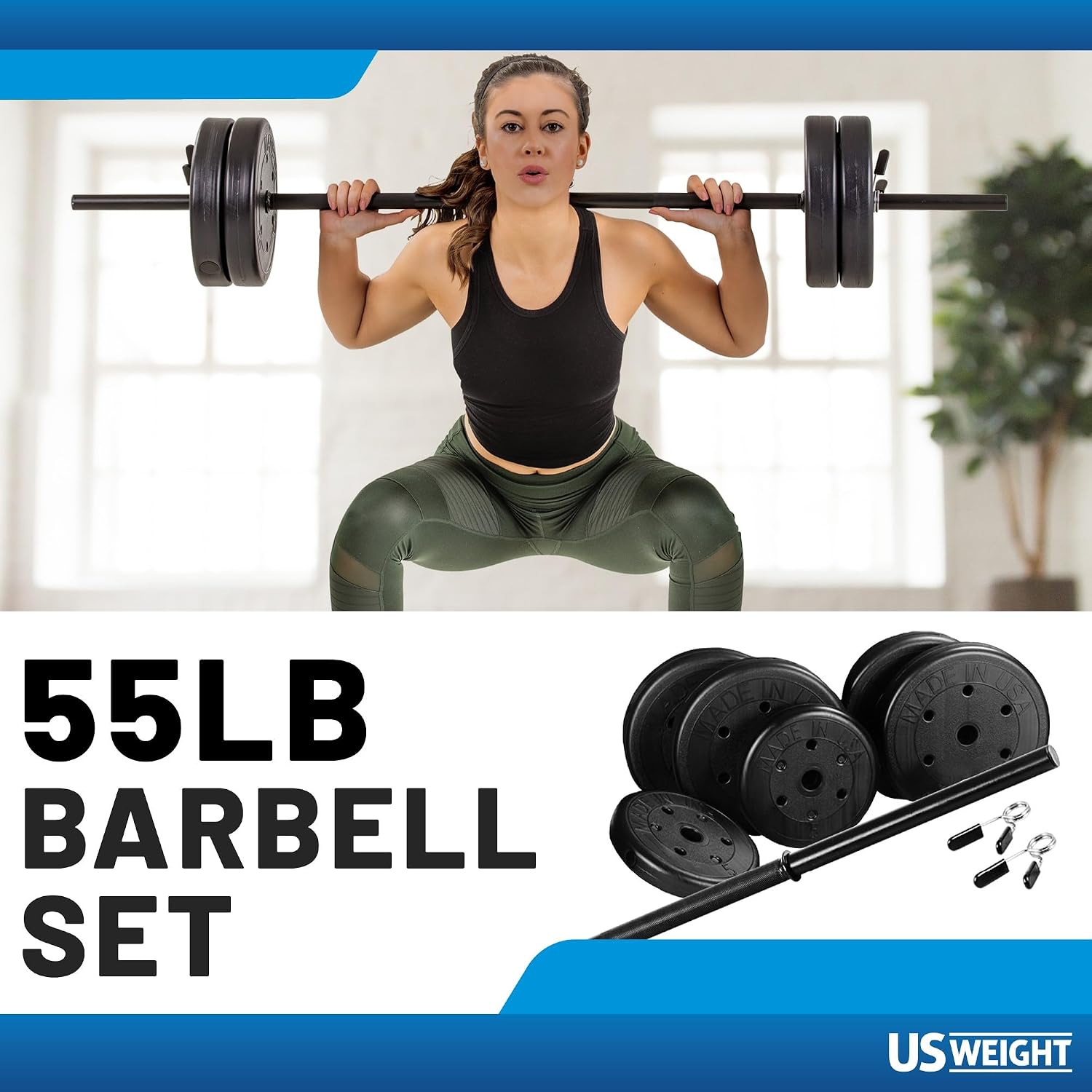 Barbell Set for Home Gym – Strength Training Weight Set Made in USA