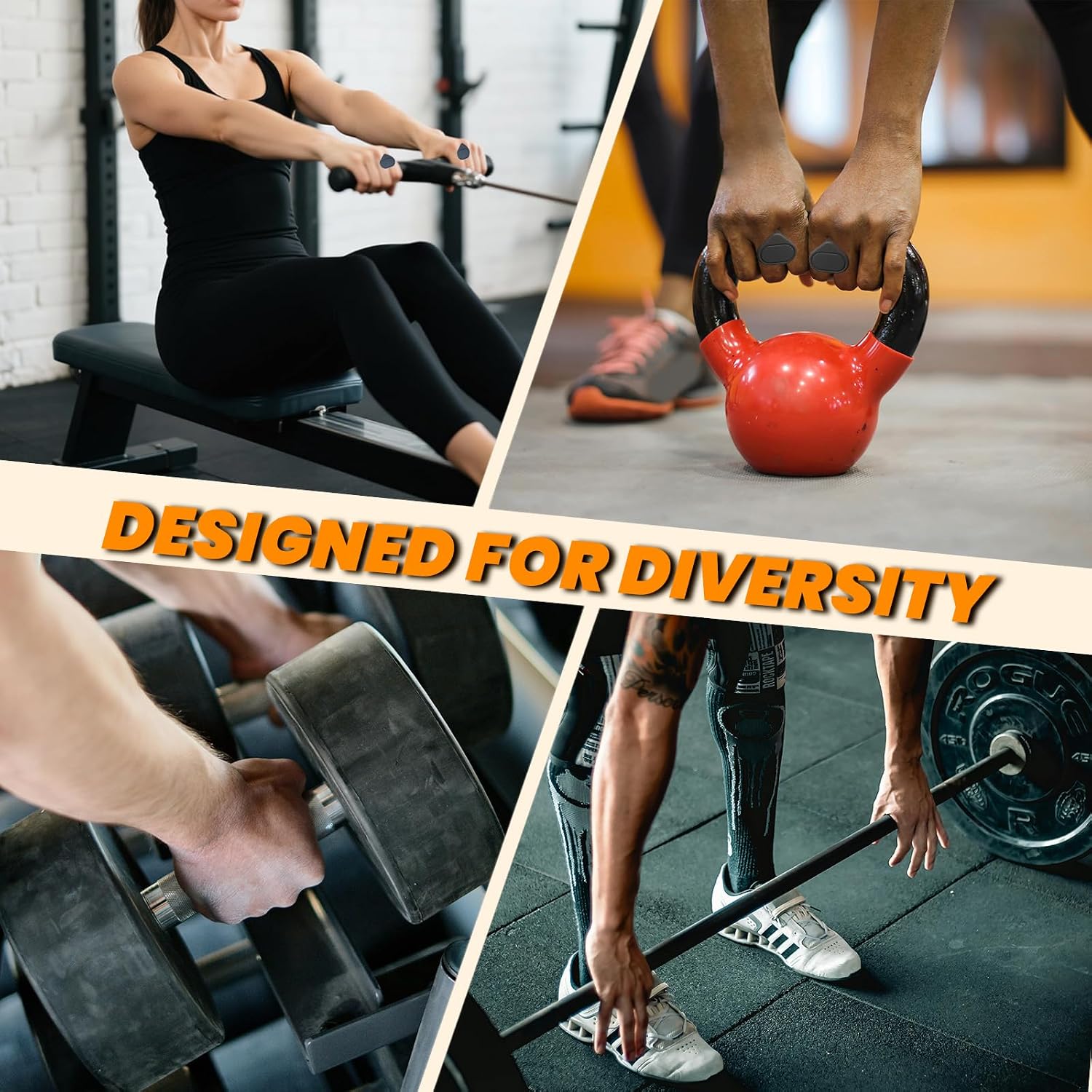 Professional Weightlifting Grips - Rubber Callus Protection for Pull-Ups, Gymnastics, and Cross Training - Non-Slip Palm Gloves for Men and Women