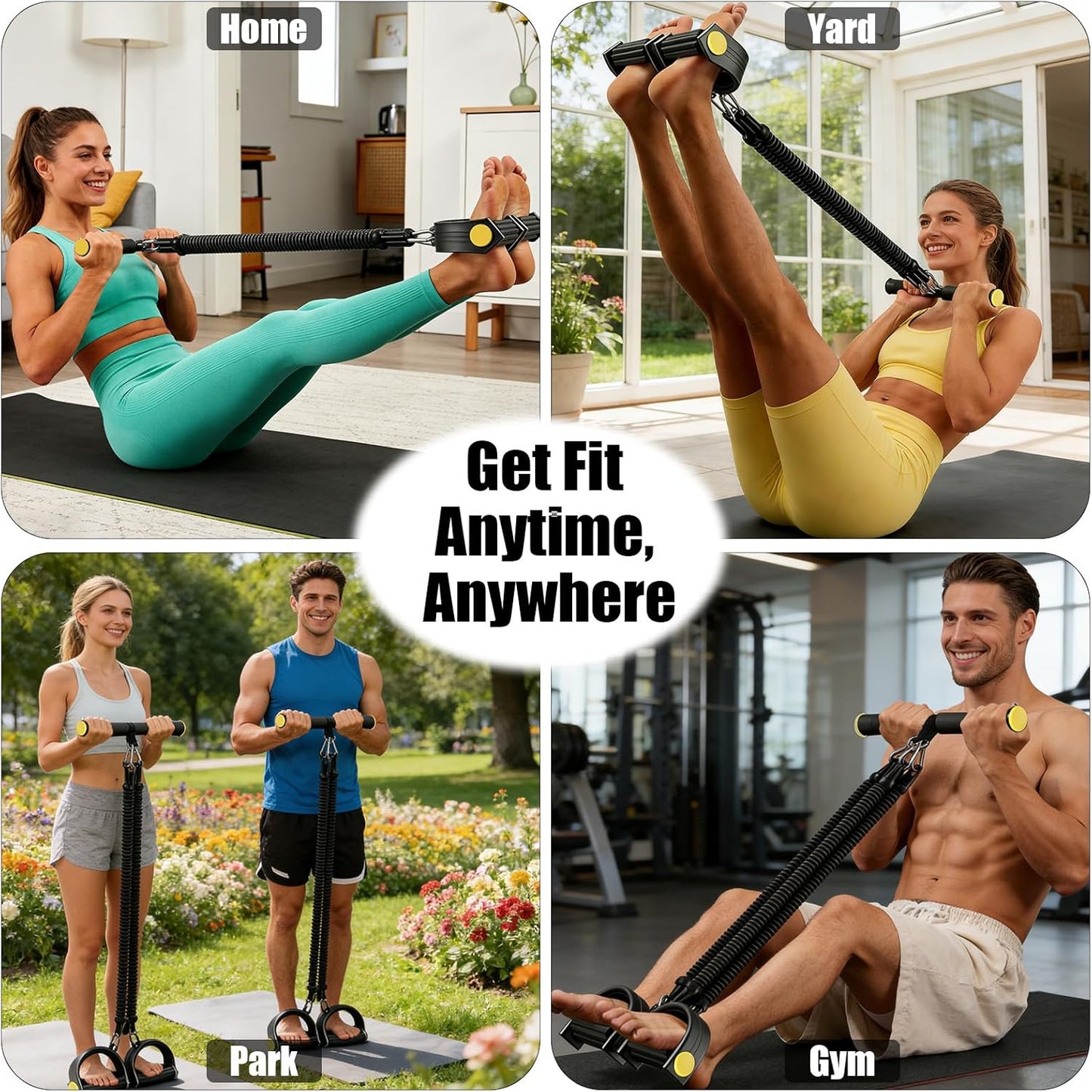 Pedal Resistance Band Trainer – Adjustable Resistance Pull Rope for Abs, Arms, Legs & Home Workouts