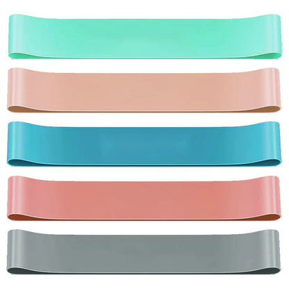 Five-Piece Yoga Elastic Resistance Band Set for Fitness and Hip Training